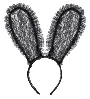 Vorschau: Haarreif mit Bunnyohren Rüschenverziert