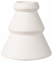 Anteprima: 2 portacandele in ceramica bianca 8 cm