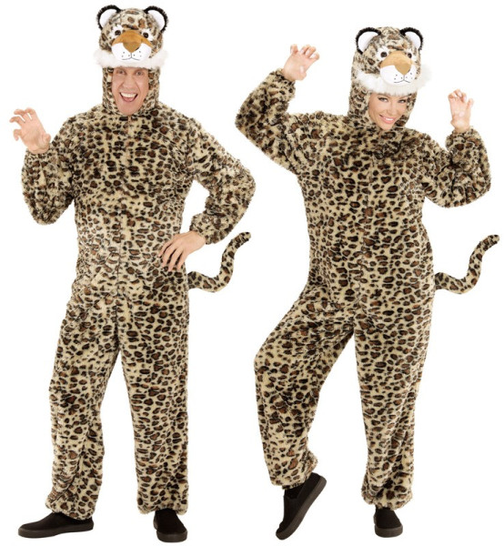 Costume de léopard en peluche unisexe
