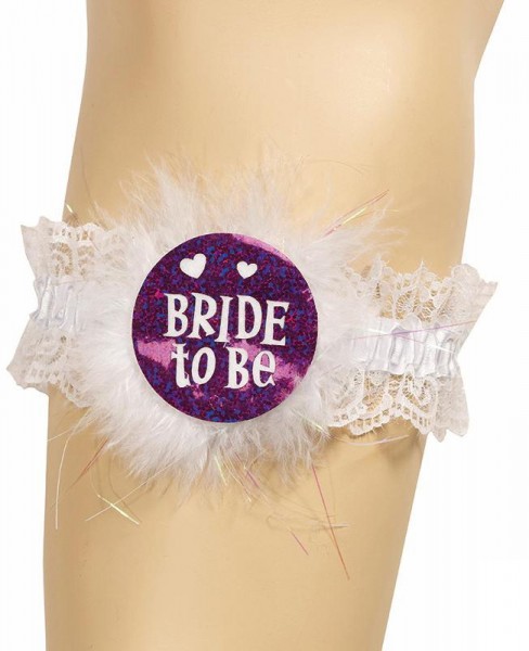 White-Purple Bride-To-Be Garter