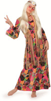 Vista previa: Disfraz de mujer vestido hippie retro