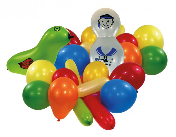 20 Luftballons bunt verschiedene Formen