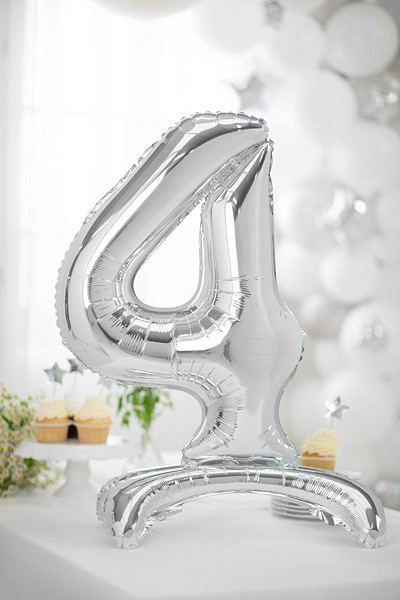 Silver 4 standing foil balloon 70cm
