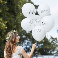 6 Happy Wedding Day balloons 30cm