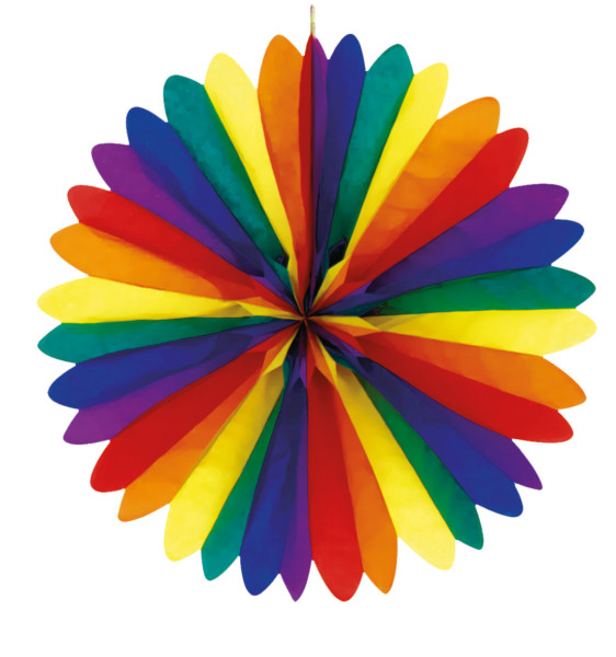 Abanico de decoración Rainbow Party 50cm