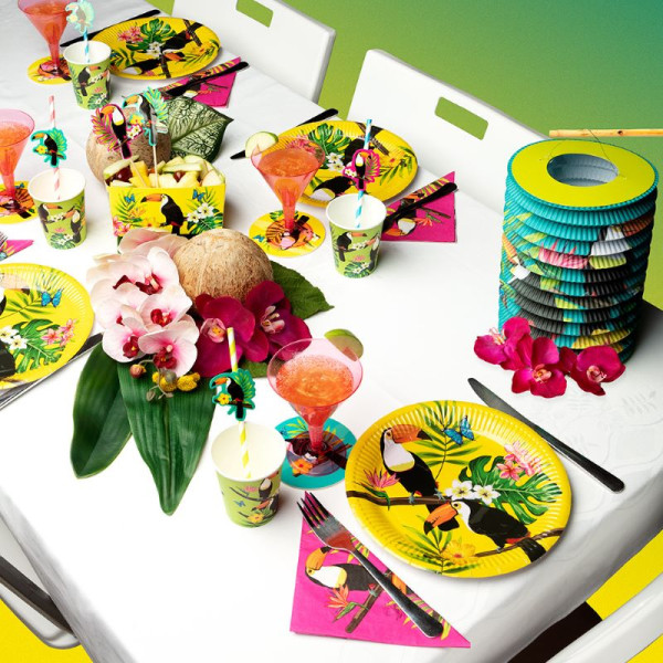 10 Tropical Toucan paper cups 210ml