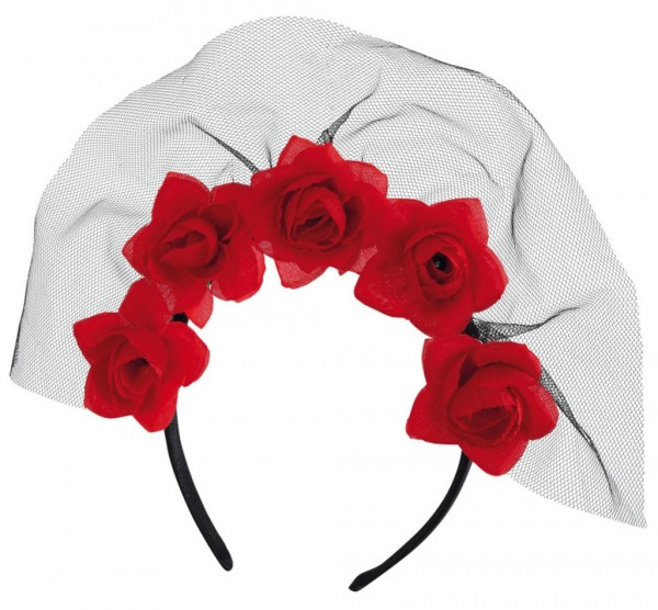 Day of the dead headband roses & tulle