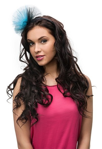 Headband with fabric application in ice blue 2