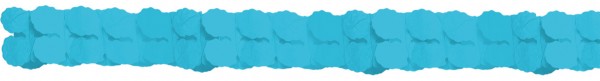 Azuurblauwe deco papieren slinger 3.65m