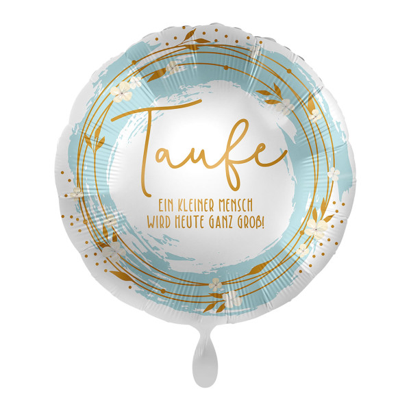 Folieballong dop turkos-guld 43cm