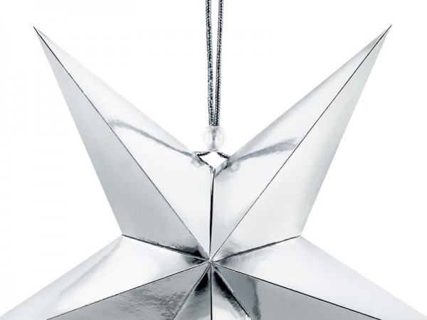Reflekterande pappersstjärna i silver 30cm