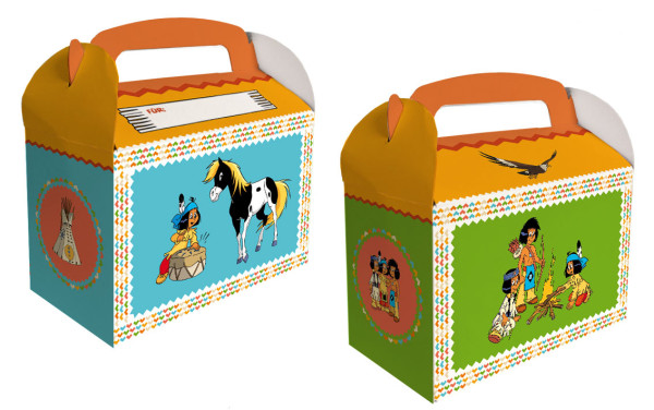 6 Yakari Party gift boxes with name field