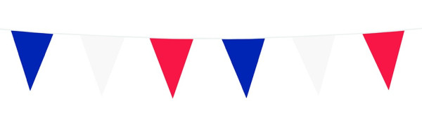 Cadena de banderines azul-blanco-rojo 6m