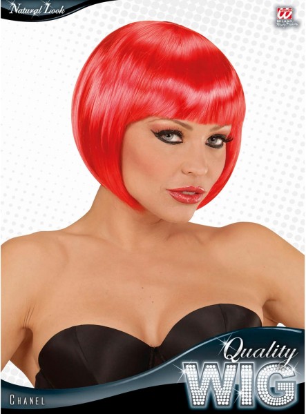 Gaudy red bob wig 2