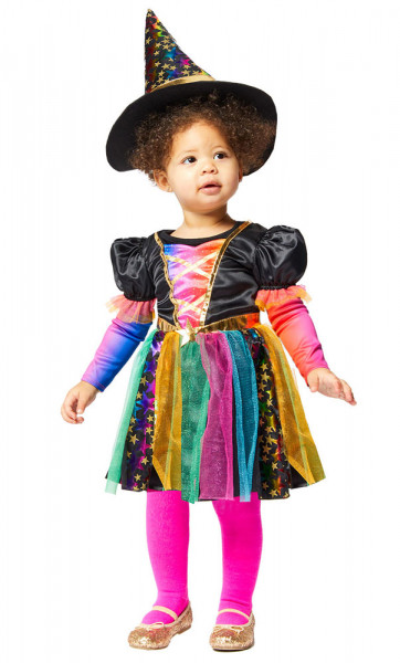 Kolorowy kostium dla dzieci wiedźmy z gwiazdką
