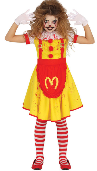 Skräck Burger Clown Girl Kostym