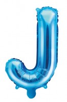 Oversigt: Folieballon J azurblå 35 cm