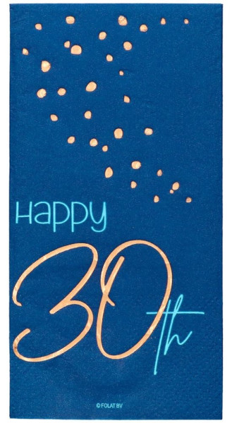 30 urodziny 10 serwetek Elegancki niebieski