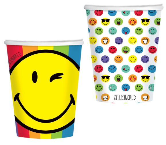 8 Happy Smile paper cups 250ml