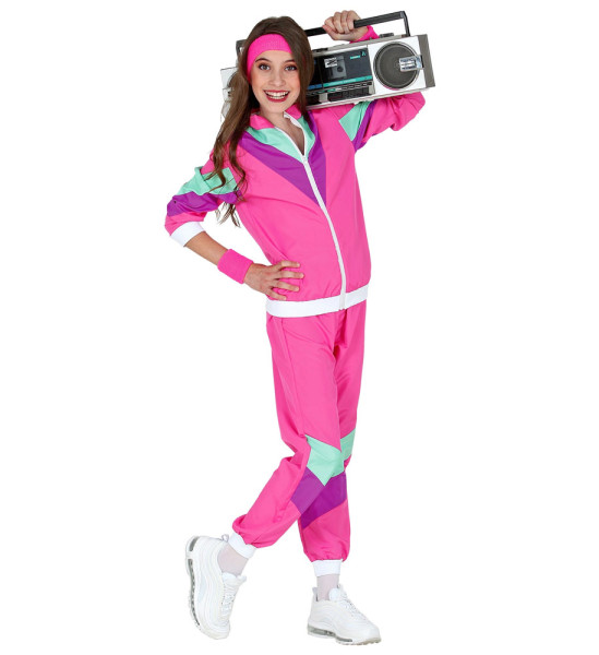 80s jogging suit for children pink