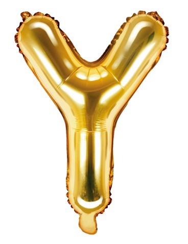 Foil balloon Y gold 35cm