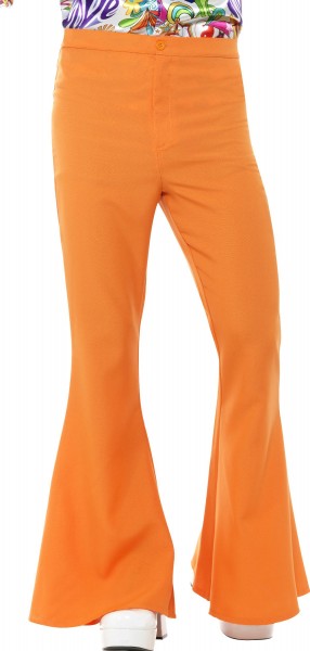 Pantalon évasé hippie années 70 homme orange