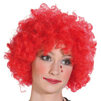 Peruka curly clown czerwona