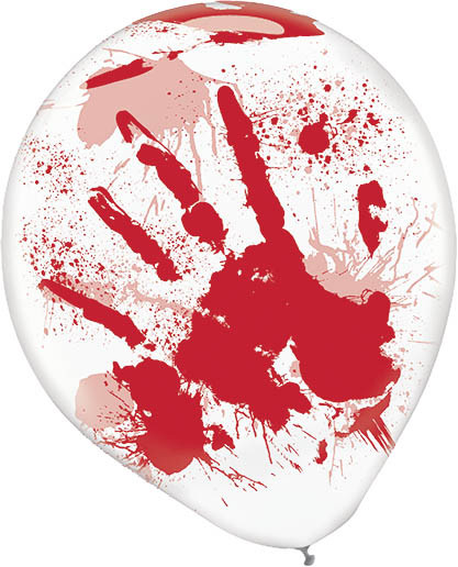 6 Halloween-ballonnen Bloederige handafdruk
