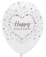 6 Happy Engagement Luftballons 30cm
