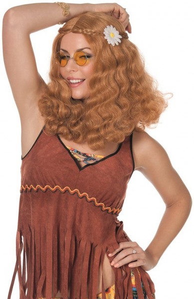 Perruque hippie doux soleil avec fleur