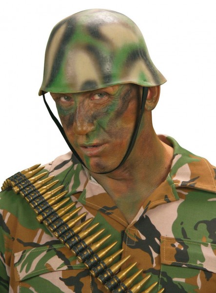Camouflage military helmet made of latex