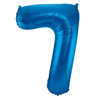 XXL Zahlenballon 7 blau 86cm