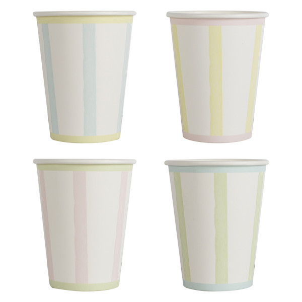 8 vasos de papel colores primaverales 250ml