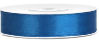 25m satin gavebånd blå 12mm bred