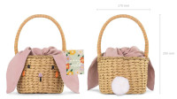 Preview: Easter basket with pink blanket 28 x 17cm