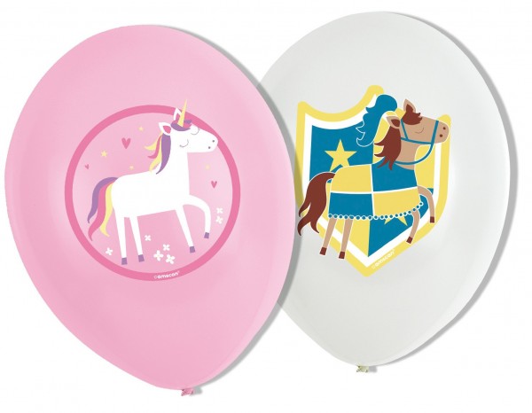 6 prinsesse- og ridderballoner 27,5 cm