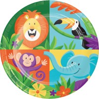 8 Paper Plates 23cm Jungle Birthday Party Free Postage in UK