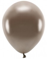 100 eco metallic ballonnen bruin 26cm