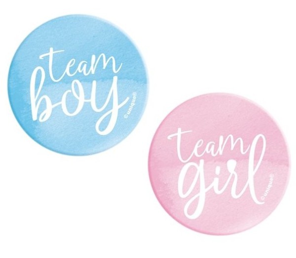 10 botones team boy y team girl