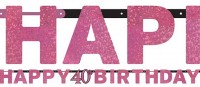 Vorschau: Pink 40th Birthday Girlande 2,13m