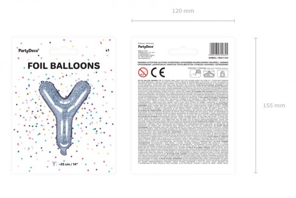 Ballon aluminium holographique Y 35cm 2