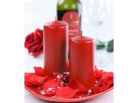 Anteprima: 6 candele pilastro in rosso 15 cm