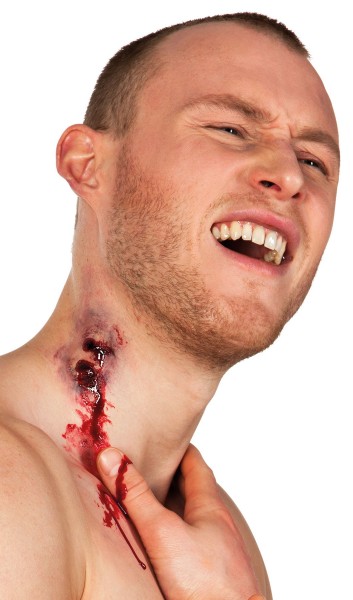 Artificial wound vampire bite made of latex