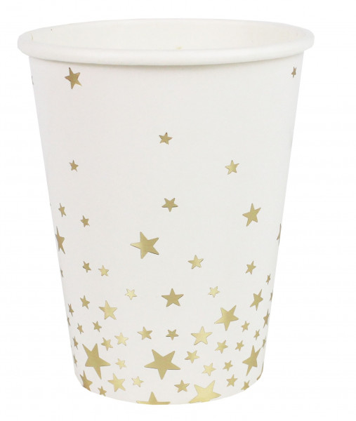8 Golden Metallic Spell Star Paper Cups