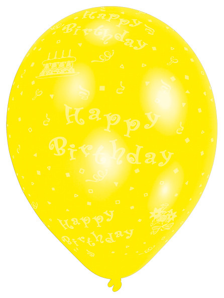 8 Happy Birthday Luftballons Komplettdruck 25 cm 4