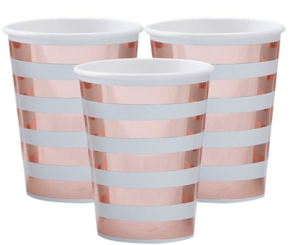 8 Welcome world paper cup in oro rosa 255ml