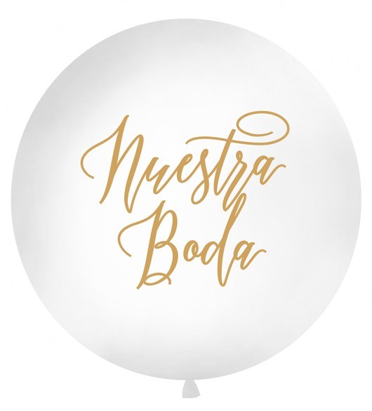Balon Nuestra Boda XL złoty 1m