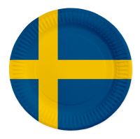 8 Schweden Pappteller 23cm