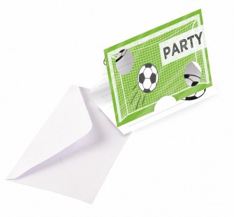 8 uitnodigingskaarten voor voetbalfeestjes
