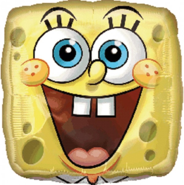 Eckiger Happy Spongebob Folienballon